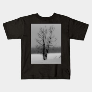 Tree in a winter storm Kids T-Shirt